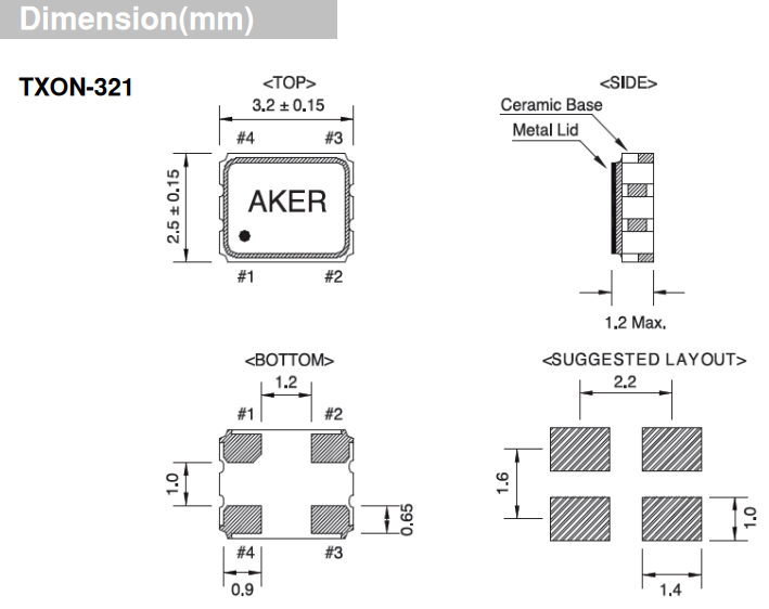 TXON-321 3225 TCXO